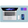 K KNODEL Tappetino Scrivania, Sottomano Scrivania, Pelle PVC Tappetino Scrivania per Laptop, Copri Scrivania, Doppia Facciata (60cm x 35cm, Azzurro)