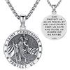 Friggem Collana San Michael/San Cristoforo/San Benedetto in Argento Sterling 925 Ciondolo di Protezione Medaglia Arcangelo Gioielli Religiosa Amuleto per Uomo Donna