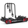 Atera 022695 Portabici per auto Strada Sport 3, portabici per gancio di traino con luci - per 3 biciclette, e-bike - Black Edition