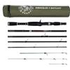 RIGGED & READY TRAVEL FISHING Rigged and Ready Smuggler 6 Baitcast Canna da pesca da viaggio e custodia. Lunghezza canna da 170 cm, 190 cm 6'3, 215 cm 7' con 3 punte per spinning e esca generale pesca d'acqua dolce e in mare