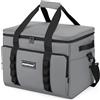 Hulongo Borsa Termica Grande Pieghevole Borsa Isolata Impermeabile, per Viaggi, Campeggio e Spesa, 30L, Grigio