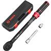 VANPO 1/2" Chiave Dinamometrica 20-220Nm, 72 Dente Auto e Moto Set di Chiavi Dinamometriche 3 Pezzi con 125mm Barra di Prolunga, Adattatore da 1/2" a 3/8'', per Cambio Gomme