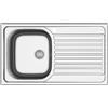 Mabel srl MABEL Lavello Cucina 1 Vasca con Gocciolatoio Lavandino Cucina Lavello Incasso Acciaio Inox 201 con Finitura Spazzolata Facile da Pulire Lavabo Cucina Profondità Vasca 14 cm - L 86 cm x P 50 cm