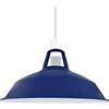 DC VOLTAGE Paralume in metallo retrò moderno da soffitto, 30 cm, facile da montare, per lampade a sospensione industriali vintage, camera da letto, cucina, bagno, paralume antico (Blu navy)