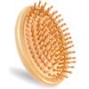 Mozeat Lens Pettine massaggiante in bambù, massaggiatore per cuoio capelluto in legno, spazzola rotonda portatile in bambù antistatica con cuscino d'aria, mini spazzola per capelli senza manico