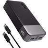 JUOVI Power Bank Portatile J2621, Batteria da 20000 mAh, Ricarica Rapida da 45 W, Compatibile con Switch, MacBook, Tablet, Dell, HP, Notebook, Samsung, iPhone 16 15 14 13, Steam Deck e altro ancora