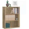 Muebles Pitarch | Libreria da ufficio o da lavoro bassa con ripiani, libreria da salotto, rovere Gold, 99,5x75,5x33cm (altezza x larghezza x profondità) basica, elegante e resistente