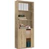 Muebles Pitarch | Libreria da ufficio o da lavoro con 2 porte e 4 ripiani, libreria da salotto, rovere Gold, 196,5x75,5x33cm (altezza x larghezza x profondità) basica, elegante e resistente