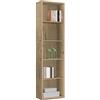 Muebles Pitarch | Libreria da ufficio o da lavoro con 4 ripiani, libreria da salotto, rovere Gold, 196,5x51,5x33cm (altezza x larghezza x profondità) basica, elegante e resistente