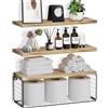 ZVZM Mensole da Muro: Set 3+1 per Bagno, Cameretta, Soggiorno, Cucina, Ufficio - Libreria da Parete in Legno Design