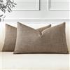 JOTOM 2 Pezzi Federe Cuscini Divano 30x50cm Copricuscini Per Divano in Lino Marrone Caffè Decorativo Copricuscini Cuscino Caso Decorazione per la Casa Federe per Divano Soggiorno Letto (Marrone Caffè)