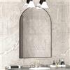 CASSILANDO Specchio da parete curvo, 50 x 75 cm, nero curvo, grande specchio da trucco con cornice in metallo, specchio da parete bombato per ingresso, camino, camera da letto (nero)