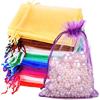 G2PLUS 100PCS Sacchetti Organza 10x15CM Regalo Borse Gioielli con Coulisse per Matrimonio Caramella
