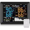 Sainlogic Stazione Meteo Professionale, Schermo da 8,3 Grande e Facile da Leggere, Stazione Meteo con Sensore Esterno, Termometro Interno Esterno, Barometro,Previsioni del Tempo e Allarme(Senza WiFi)
