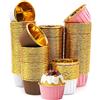 GYSRXS Pirottini per muffin Carta 150 Pezzi Pirottini Cupcake Resistenti All'olio Pirottini Piccoli Carta per Festa di Compleanno Matrimonio(Oro Caffè/Oro Bianco/Oro Rosa)