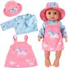 WEINIBAO Vestiti per Bambole per New Born Baby Doll, Vestiti Bambole Reborn Femmina, Vestiti per Bambola Vestito per Bambole con Cappello Maniche Lunghe Gonne, Set Bambolotti Accessori per Bambole 35-45 cm