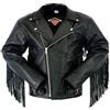 Texpeed Marlon Brando fringe Tassels nappato chopper - Giacca da moto in pelle da uomo con protezioni - Con protezione originale Biker CE Armor (EN 1621-1) Nero - M