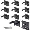 LouMaxx clip per zoccolo da cucina - Kit di fissaggio per zoccolo da cucina incluso set di viti, 10 clip di supporto per zoccolo in nero