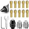 STCRERAG 15 Pz Set di Mandrino Avvitatore Mandrino Dremel Mandrino Trapano Pinze in Ottone da 0,8-3,2 mm Kit Mandrino Autoserrante per Accessori Utensili Rotanti Mandrini per Trapani ad Alta Velocità