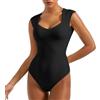 SHEKINI Body Donna Elegante Casual Sexy a Doppia Fodera Senza Maniche Con Scollo a Cuore Body Contenitivo Modellante Intimo Shapewear Dimagrante e Snellente