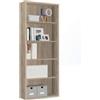 Muebles Pitarch | Libreria da ufficio o da lavoro con 4 ripiani, libreria da salotto, rovere Cambrian, 196,5x75,5x33cm (altezza x larghezza x profondità) basica, elegante e resistente