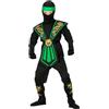 CARTOON Costume di carnevale Green Kombat Ninja travestimento per bambini abito vestito feste a tema maschera cosplay ninja