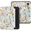 MoKo Cover per Kobo Libra Colour 7 Pollici 2024, Custodia Protettiva per Lettore Ebook in TPU Morbido Ultra Sottile Leggera con Funzione Auto Wake/Sleep, Fiori