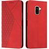 KOUYI Cover per Samsung Galaxy A5 2018 / A8 2018, Custodia Portafoglio,Cover Libro,Pelle Flip/Folio Case con [Funzione di Supporto] [3-Scheda Slot] [Magnetica] Antiurto (Rosso)