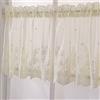 Kuuleyn mantovana per caffè, mantovane per finestre, tende corte in pizzo per finestra di cucina, mezza tenda corta per caffè, cucina, bagno con ricami (130 x 41 cm, beige)