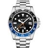 Stührling Stuhrling Original GMT, orologio da uomo in acciaio inox, movimento al quarzo svizzero, doppio orario, datario rapido con corona a vite, resistente all'acqua fino a 10 ATM