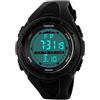 TONSHEN Donna Orologio da Polso Ragazzo Bambini 50M Impermeabile LED Digitale Militare Tattica Outdoor Sportivo Orologi Plastica Lunetta E Gomma Band Date Calendario Cronometro Blu (Nero)
