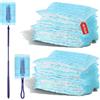FFTANXS 40 Pezzi Per Swiffer Piumini Con 2 Manico, Cattura Polvere Monouso, Ricariche Duster Per Scuola, Ufficio, Casa