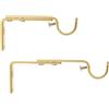Luance Supporto da parete estensibile e regolabile per barra per tende, Ø 20 mm, lunghezza 110-150 mm, colore oro, (1 set di 2 supporti per aste)