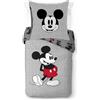Jay Franco Completo Piumone Singolo 100% Cotone Disney Topolino A Strisce - Include Una Federa per Cuscino 80 x 80
