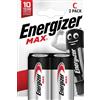 Energizer Max Energizer Alkaline Max - Confezione da 2 Pillole Alcaline MAX C