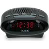 Lenco Ices ICR-210 Nero - Radiosveglia FM, design moderno, ottimo suono, con sintonizzatori FM PLL, nero
