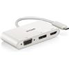 D-Link DUB-V310 Adattatore USB tipo C a HDMI, VGA e Display Port, 3 in 1, HDMI 4K e 1080p, 3 Uscite Simultanee, Compatibile con Windows e Mac