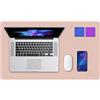 K KNODEL Tappetino Scrivania, Sottomano Scrivania, Pelle PVC Tappetino Scrivania per Laptop, Copri Scrivania, Doppia Facciata (60cm x 35cm, Rosa)