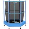 LEJUMP Trampolini Elastici per Bambini Ø 130/140cm, Tappeto Elastico da Giardino, con Rete di Sicurezza, (Luna Luminosa, 140cm)