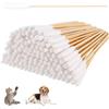 HBYMYDA 100 Pezzi Cotton Fioc per Cani Tampone di Cotone Lungo per La Pulizia delle Orecchie Tamponi di Cotone in Legno per Animali Domestici, Cani, Gatti (15 cm)