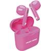 Music Hero cuffiette auricolari wireless, colorazione fluo, tecnologia True Wireless Stereo (TWS), custodia di ricarica da 180 mAh, controlli touch, microfono integrato, semi in-ear, rosa