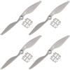 QUARKZMAN RC Eliche 2 Paletta Lame Attrezzi 8x4 Pollici Grigio con Adattatori cerchi per Elettrico Aereo Aereoplano, 4pz