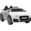 HOMCOM Macchina Elettrica per Bambini 3-5 Anni AUDI TT con Telecomando, Portiere Apribili e Fari LED, Bianco