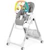 Peg Perego PEG Prima Pappa Follow Me Plus - Seggiolone e Sdraietta Neonato, Dalla Nascita, Regolabile in Altezza, 4 Ruote, Barra Gioco, Doppio Vassoio, Rivestimento Ecopelle, Chiusura Compatta, Ice