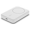 Belkin Batteria esterna wireless magnetica da 5.000 mAh, caricabatteria portatile con MagSafe, ricarica passante, uscita da 7,5 W, ingresso da 10 W, supporto estraibile, iPhone 16/15/14/13/12 - bianco