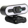 Denash Webcam 4K con Microfono, Webcam con Risoluzione HD 3840x2140, Webcam USB per Streaming di Bellezza Automatica con Luce di Riempimento Super Luminosa per PC Portatile