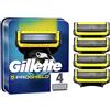 Gillette Fusion 5 ProShield Lamette di Ricambio per Rasoio di Sicurezza Uomo, Confezione da 4 Ricambi con 5 Lame, Con Micropettine per I peli più corti