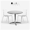 Grand Soleil Set da esterno 2 sedie design moderno tavolo 70cm rotondo acciaio Remos