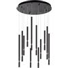 Ondaluce Lampada a sospensione LED a 12 Luci in metallo verniciato Nero 60 cm TUBIC