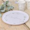 Ginger Ray Piatti di carta per battesimo botanico bianco e verde, confezione da 8 pezzi, bianco, verde, 25 cm